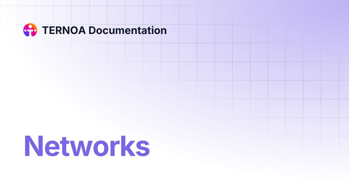 Networks | TERNOA Documentation