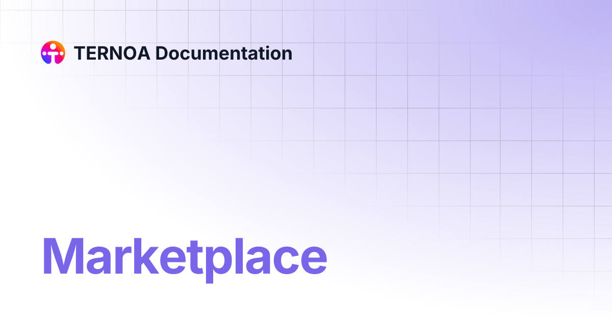 Marketplace | TERNOA Documentation